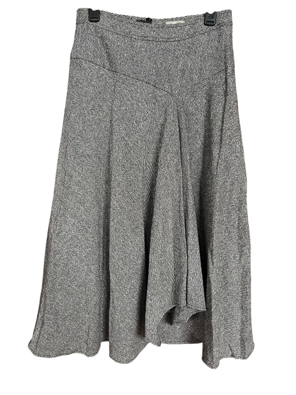 VTG The Territory Ahead Gray Wool Tweed A-Line Front Pleat Maxi Skirt SZ 10